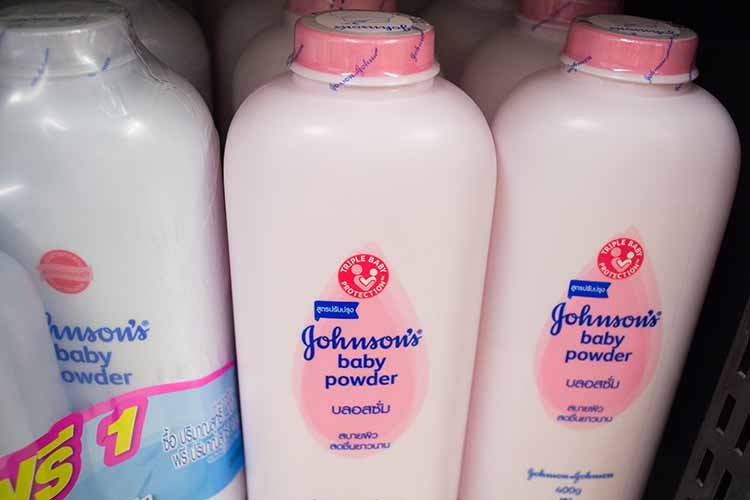 An image of Johnson & Johnson baby powder, relating to a lawsuit involving defective talcum powder.